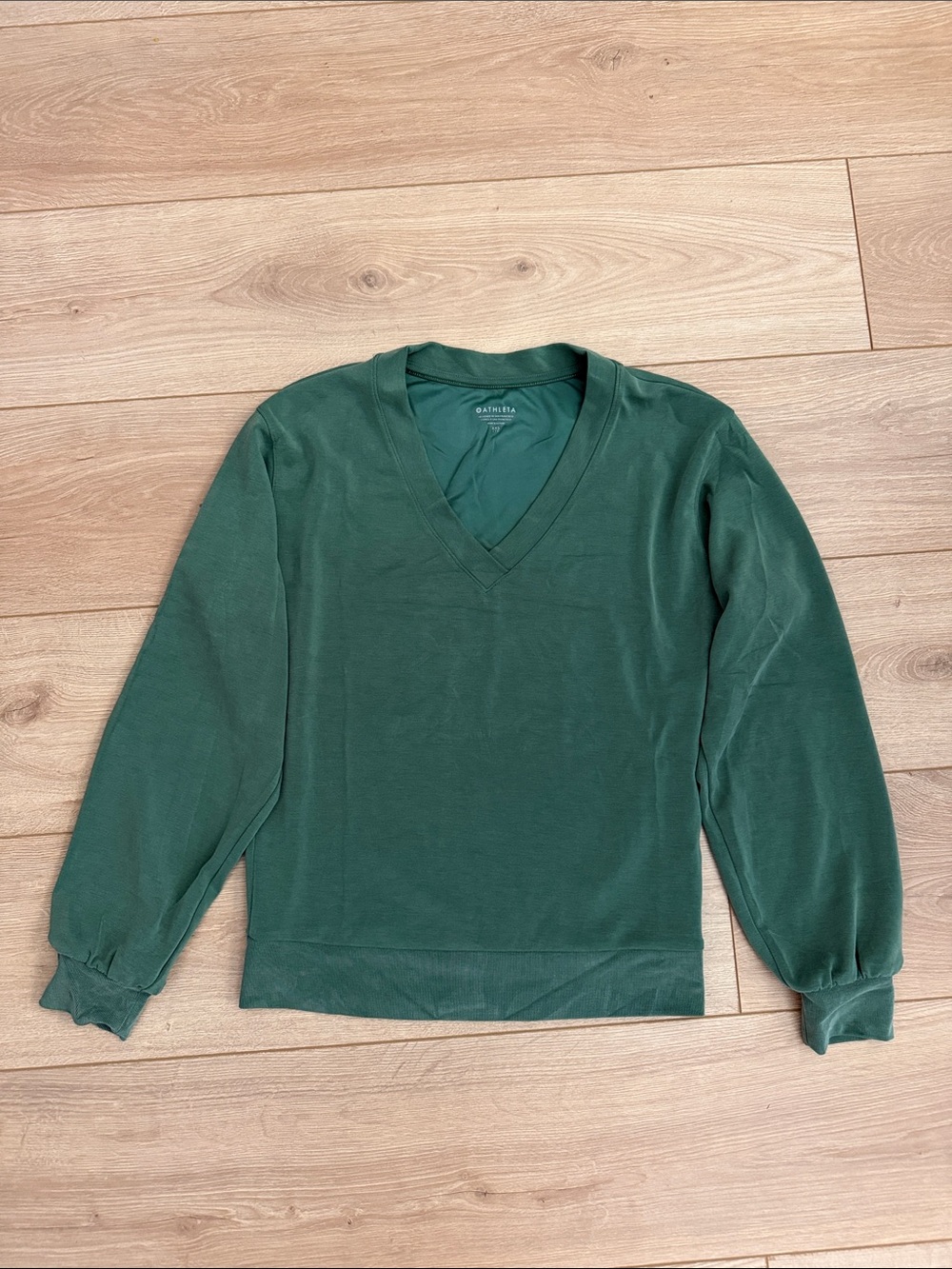 Athleta Deep Green V-Neck Sweater